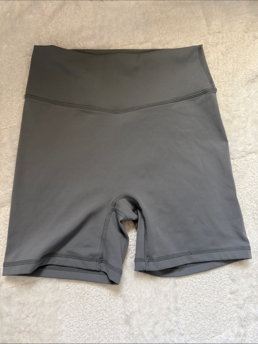 High-Waist Athletic Bike Shorts - Gray
